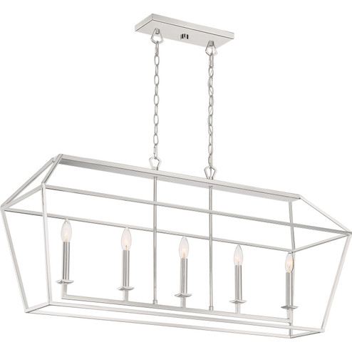 Aviary Five Light Island Chandelier in Polished Nickel (10|AVY542PK)