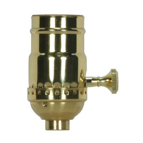 3-Way (2 Circuit) Turn Knob Socket With Removable Knob in Polished Brass (230|80-1024)