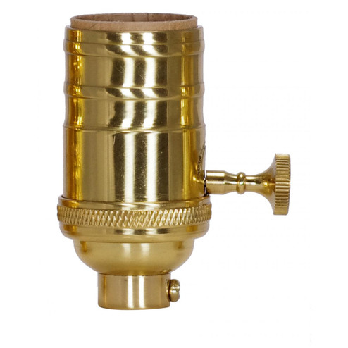 On-Off Turn Knob Socket in Polished Brass (230|80-1062)