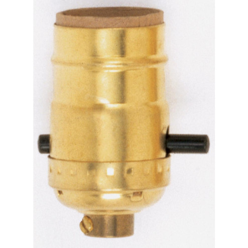 On-Off Push Thru Socket in Polished Brass (230|90-870)