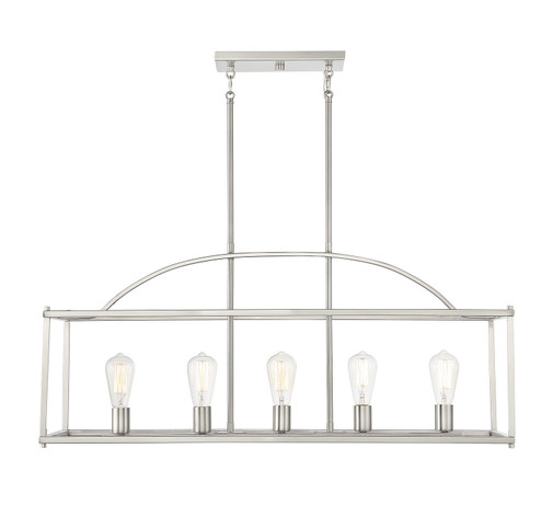 Palladian Five Light Linear Chandelier in Satin Nickel (51|1-190-5-SN)