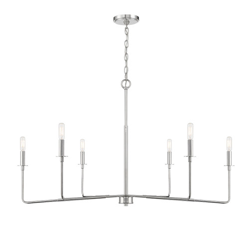 Salerno Six Light Chandelier in Polished Nickel (51|1-2221-6-109)