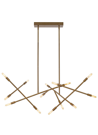 Line Wave LED Chandelier in Aged Brass (182|700LSLNVR-LED927)