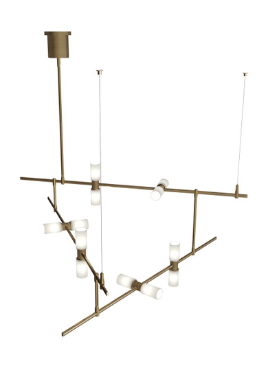 ModernRail LED Chandelier in Aged Brass (182|700MDCHCRR)