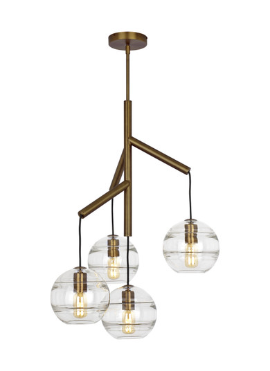 Sedona Four Light Chandelier in Aged Brass (182|700SDNMPR1CR)