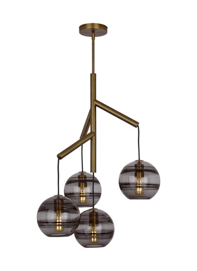 Sedona Four Light Chandelier in Aged Brass (182|700SDNMPR1KR)