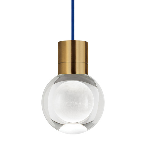 Mina LED Pendant in Aged Brass (182|700TDMINAP1CUR-LED930)