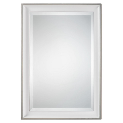 Lahvahn Mirror in Gloss White w/Silver Leaf (52|09081)