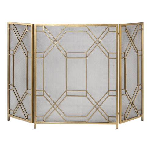 Rosen Fireplace Screen in Antiqued Gold Leaf (52|18707)