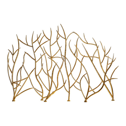 Gold Branches Fireplace Screen in Bright Gold Leaf (52|18796)