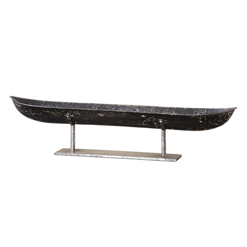 River Boat Sculpture in Aged Black w/Silver (52|19972)