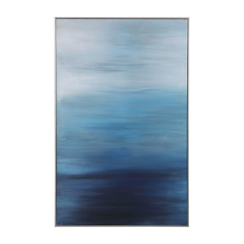 Moonlit Sea Wall Art in Dark Medium And Light Gray, Blue Grays Cream (52|31418)