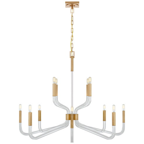 Reagan 12 Light Chandelier in Antique-Burnished Brass and Crystal (268|CHC 5904AB/CG)