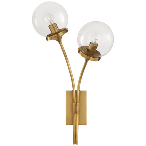 Prescott Two Light Wall Sconce in Soft Brass (268|KS 2408SB-CG)