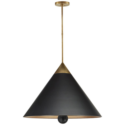 Cleo Three Light Pendant in Antique-Burnished Brass (268|KW 5515AB/BM-BLK)