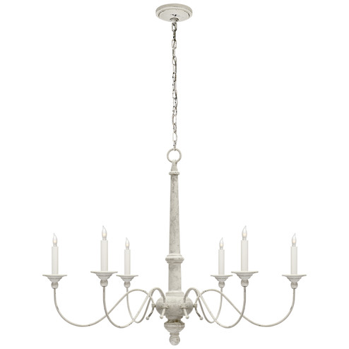 Country Chandelier Six Light Chandelier in Belgian White (268|S 5211BW)