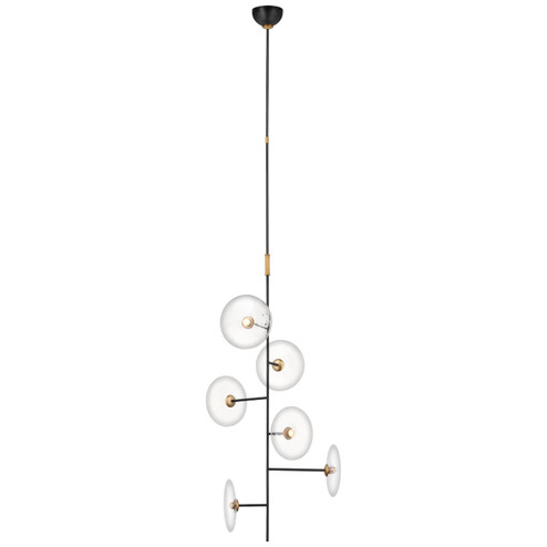 Calvino LED Chandelier in Aged Iron and Hand-Rubbed Antique Brass (268|S 5691AI/HAB-CG)