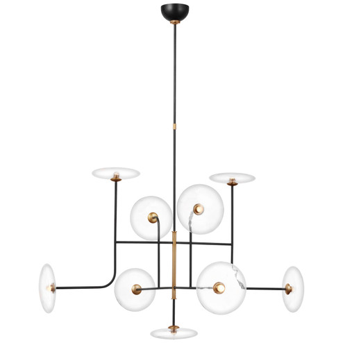 Calvino LED Chandelier in Aged Iron and Hand-Rubbed Antique Brass (268|S 5693AI/HAB-CG)