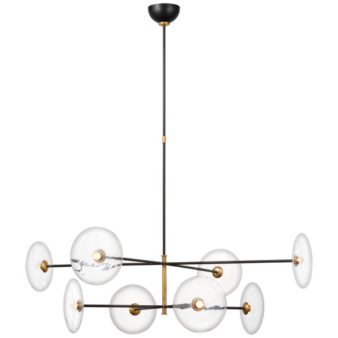 Calvino LED Chandelier in Aged Iron and Hand-Rubbed Antique Brass (268|S 5694AI/HAB-CG)