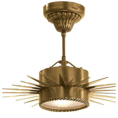 Soleil One Light Semi Flush Mount in Hand-Rubbed Antique Brass (268|SK 5200HAB)