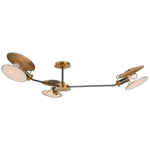 Osiris Three Light Semi-Flush Mount in Bronze with Antique Brass (268|TOB 4291BZ/HAB-L)