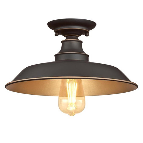 Iron Hill One Light Semi-Flush Mount in Oil Rubbed Bronze With Highlights (88|6370300)