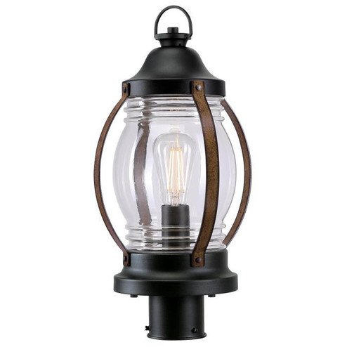 Canyon One Light Post Top Fixture in Textured Black & Barnwood (88|6578800)