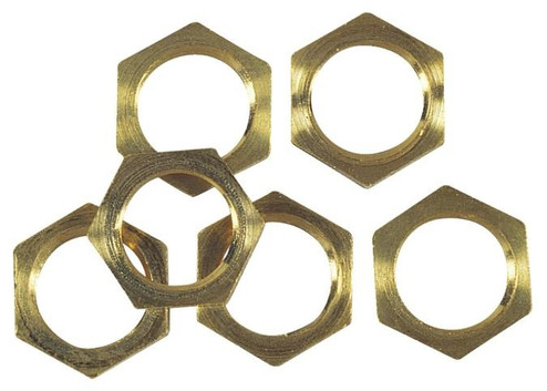 Hex Nuts 6 Hex Nuts in Solid Brass (88|7062100)