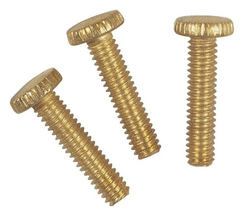 Screws 3 Knurled Head Steel Screws in Brass-Plated (88|7063400)