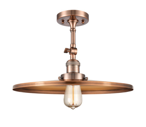 Franklin Restoration One Light Semi-Flush Mount in Antique Copper (405|201F-AC-MFR-AC-16)