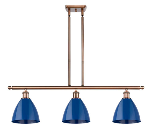 Ballston Three Light Island Pendant in Antique Copper (405|516-3I-AC-MBD-75-BL)