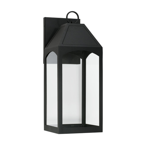 Burton One Light Outdoor Wall Lantern in Black (65|946321BK-GL)