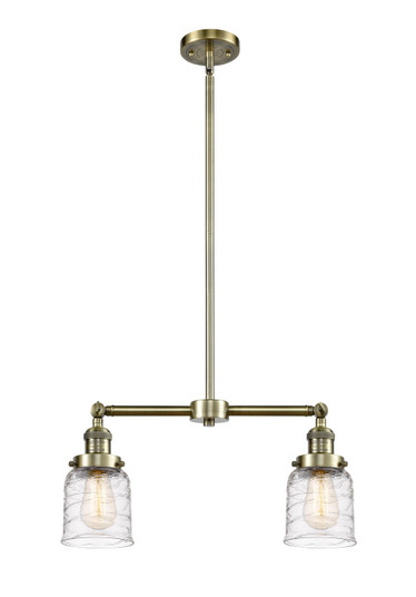 Franklin Restoration Two Light Island Pendant in Antique Brass (405|209-AB-G513) Franklin Restoration Two Light Island Pendant in Antique Brass (405|209-AB-G513)