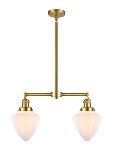 Franklin Restoration Two Light Island Pendant in Satin Gold (405|209-SG-G661-7)