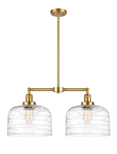 Franklin Restoration Two Light Island Pendant in Satin Gold (405|209-SG-G713-L)