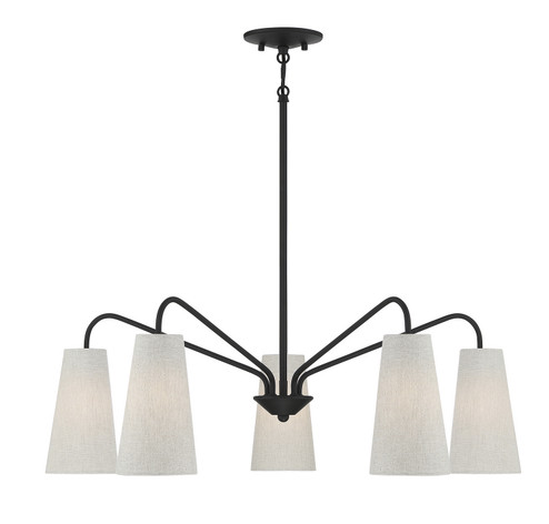 Edgewood Five Light Chandelier in Matte Black (51|1-1786-5-89)