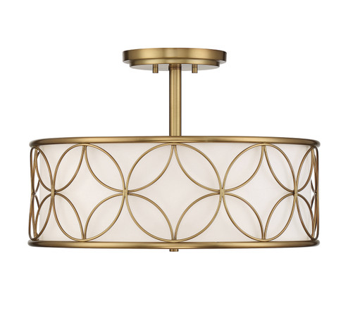 Reid Four Light Semi-Flush Mount in Warm Brass (51|6-1953-4-322)