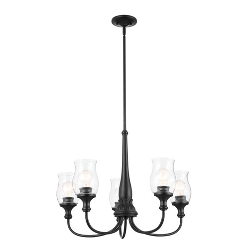 Melis Five Light Chandelier in Black (12|52468BK)