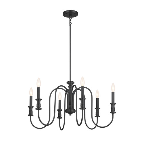 Karthe Six Light Chandelier in Black (12|52470BK)