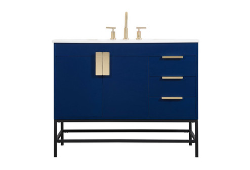 Eugene Single Bathroom Vanity in Blue (173|VF48842MBL)