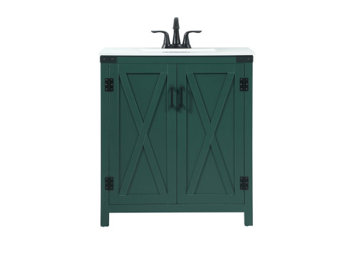 Grant Single Bathroom Vanity in Green (173|VF90230MGN)