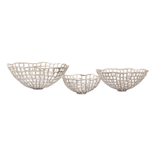 Shore Weave Baskets - Set of 3 in Nickel (45|H0807-9794/S3)