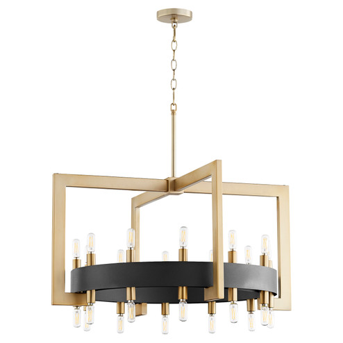 24 Light Chandelier in Noir / Aged Brass (208|11269)