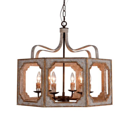 Nadia Six Light Chandelier in Antique White And Gold (374|H8104S-6)