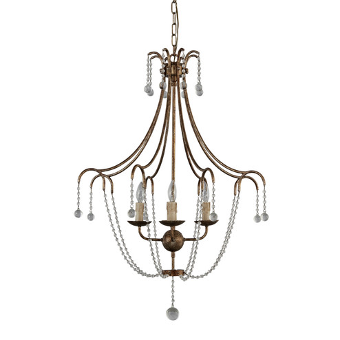 Aria Four Light Chandelier in Rustiv Silver (374|H7207-4)