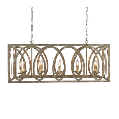 Palma Ten Light Chandelier in Washed White (374|H7122-10)