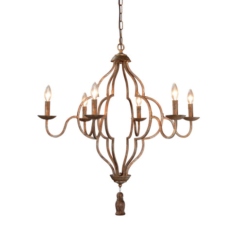 Marica Six Light Chandelier in Rustic Gold (374|H6225-6)