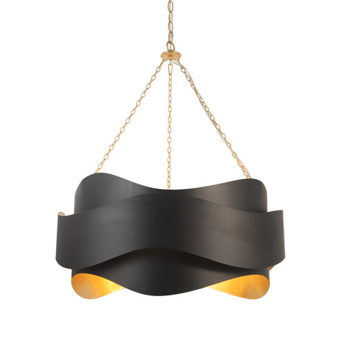 Serafina Five Light Chandelier in Gold Leaf & Matte Black (374|H21120-5)