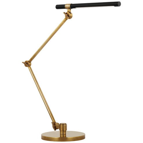 Heron LED Desk Lamp in Hand-Rubbed Antique Brass and Matte Black (268|IKF 3506HAB/BLK)