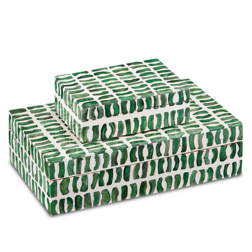 Emerald Box Set of 2 in Green/White (142|1200-0585)